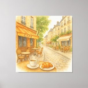 Parisian Café Morning Canvas Print