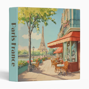 Parisian Café with Eiffel View Binder