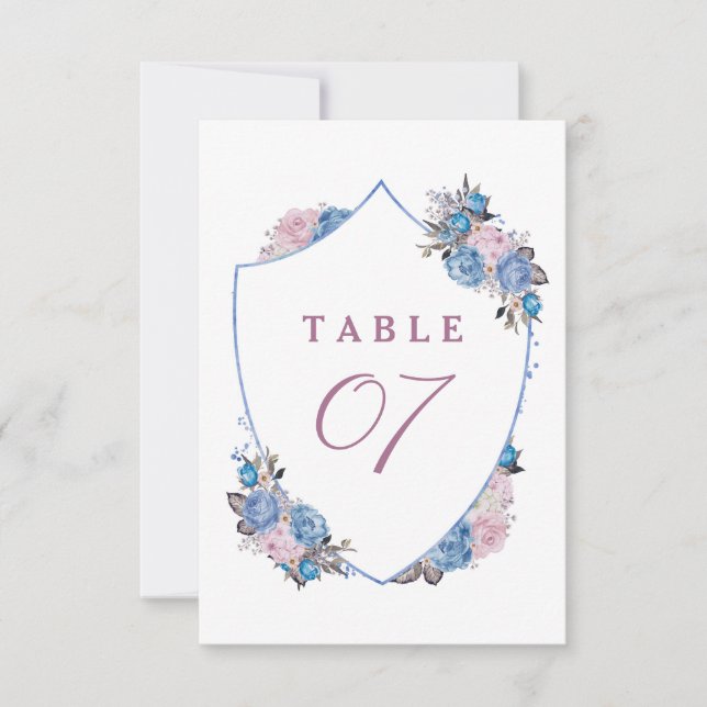 Parisian Charm Crest Seating Wedding Table Numbers (Front)