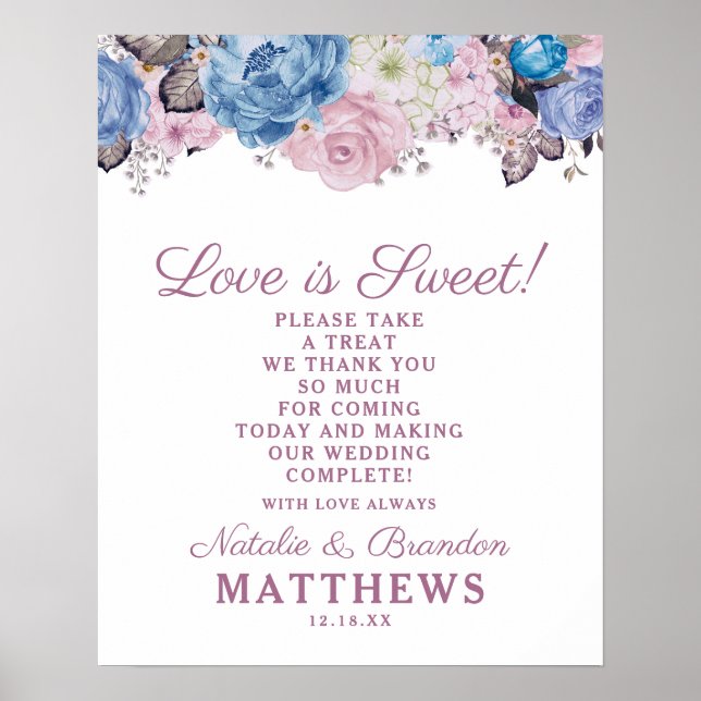 Parisian Charm Love is Sweet Treat Wedding Sign (Front)