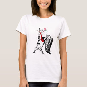 Parisian chic beach with woman T-Shirt