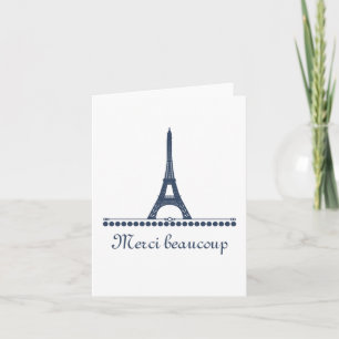 Parisian Chic Thank You Card, Blue