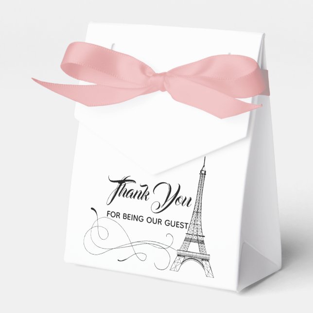 Parisian Doodles Wedding Favour Box (Front Side)