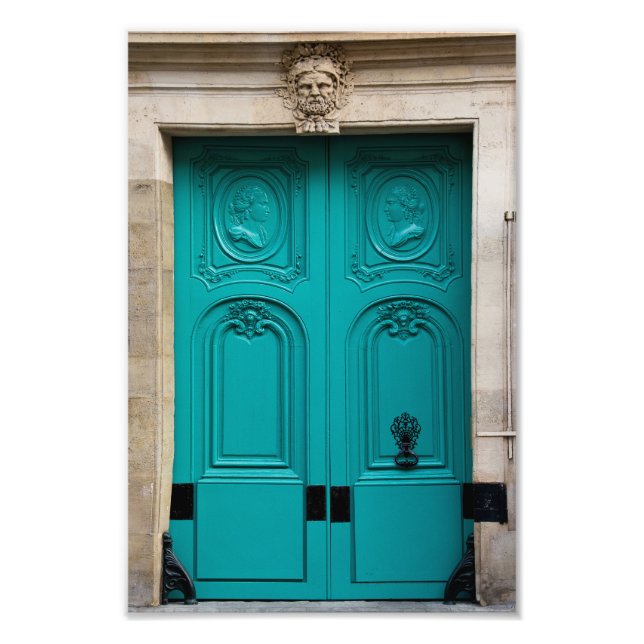 Parisian Door Turquoise I Photo Print (Front)