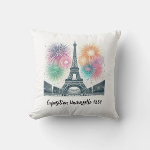Parisian Dreams: Eiffel Tower 1889 Cushion