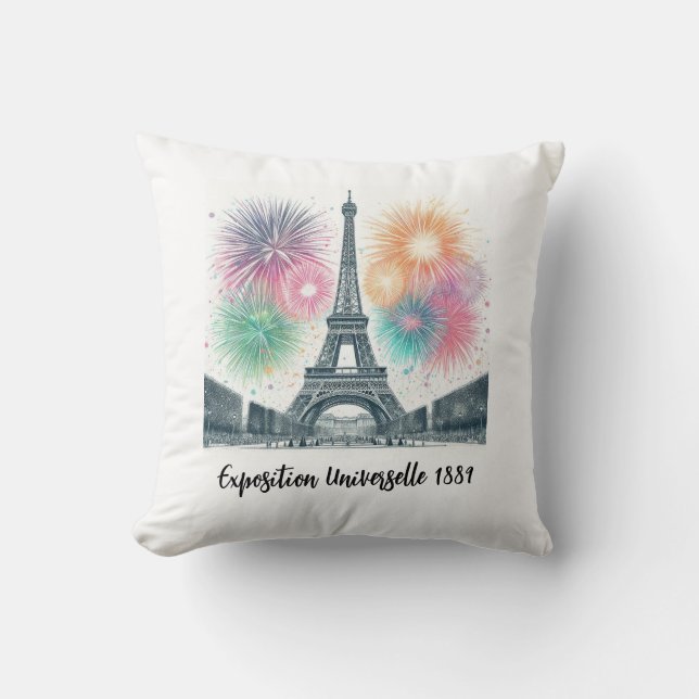 Parisian Dreams: Eiffel Tower 1889 Cushion (Front)