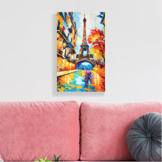 Parisian Elegance / The Eiffel Tower in Light /  Canvas Print