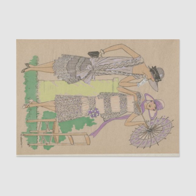 Parisian Fashion Flappers Tissue Paper (Front)