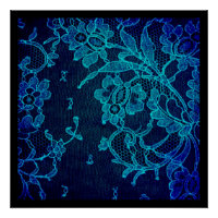 Parisian Feminine Victorian Gothic Navy Blue Lace