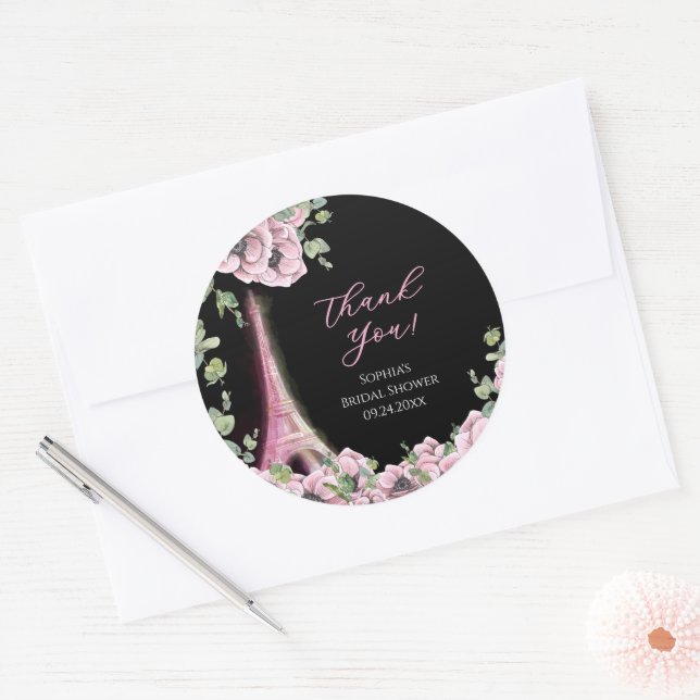 Parisian Floral Oh la la Bridal Shower Sticker (Envelope)