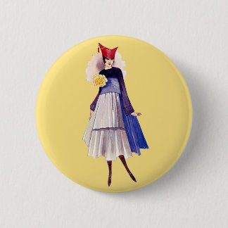 Parisian Girl 2 Inch Round Button