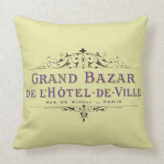 Parisian Hotel Vintage French Advertisement Throw Pillow