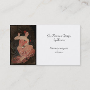 Parisian Lady on Black Business Card