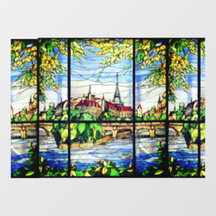PARISIAN LANDSCAPE STAINED GLASS WINDOW CLING