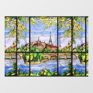 PARISIAN LANDSCAPE STAINED GLASS WINDOW CLING