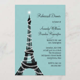 Parisian Lights Rehearsal Dinner Invitation