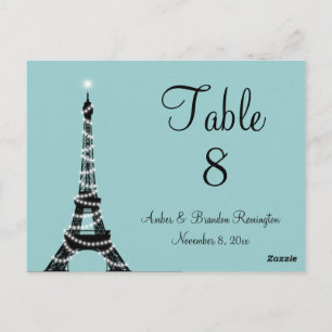 Parisian Lights Table Number (turquoise) Postcard