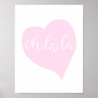 Parisian Oh La La Chic Girly Rose Cute Heart