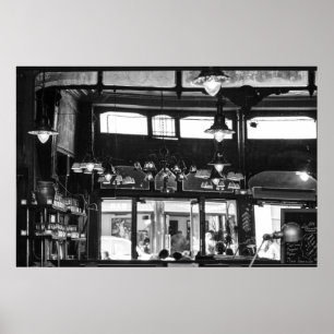 Parisian old cafe interior Poster