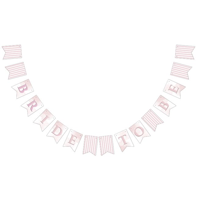 Parisian Pink Stripe Bridal Shower Bunting Flags (All)