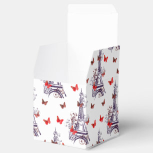 Parisian Romantic Purple Eiffel Tower Butterflies Favor Box