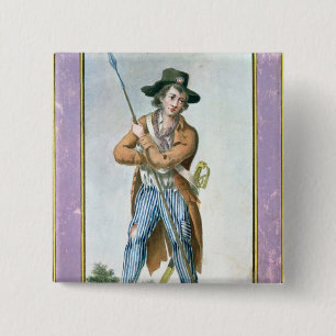 Parisian Sans-culotte 2 Inch Square Button