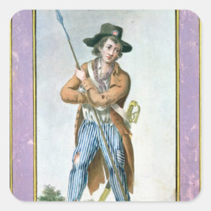 Parisian Sans-culotte Square Sticker