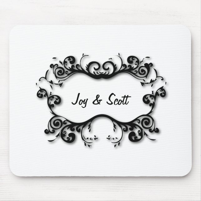 Parisian Scrolls Your Text Mouse Pad (Front)