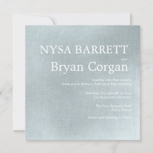 Parisian - sky blue striped wedding invitation
