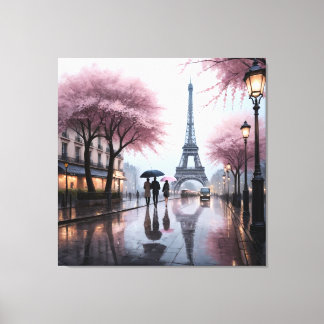 Parisian Spring Rain Canvas Print
