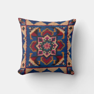 Parisian Style with Blue Kilim Pillows: Chic  Throw Pillow
