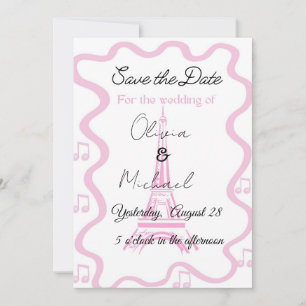 Parisian style with the tower wedding  invitation