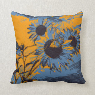Parisian Sunflower Throw Pillow