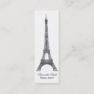 Parisian Theme Eiffel Tower Travel Agent Skinny Mini Business Card