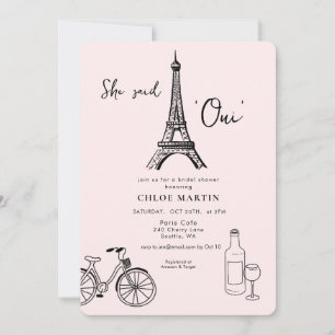 Parisian theme 'She sai Oui' Bridal shower Invitation