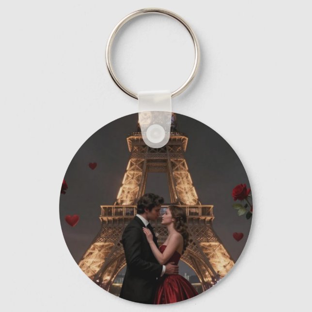 Parisian Valentines Day Keychain (Front)