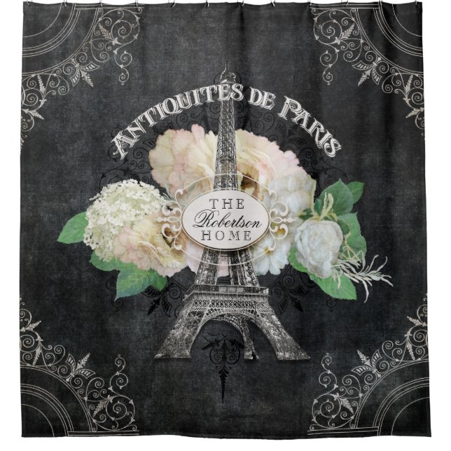 Parisian Vintage Antique Floral Paris Eiffel Tower (Front)