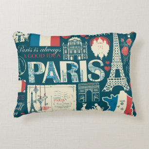 Parisian Vintage: French Republic Elegance Accent Pillow