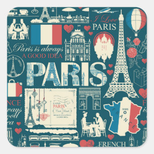 Parisian Vintage: French Republic Elegance Square Sticker