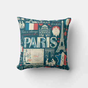 Parisian Vintage: French Republic Elegance Throw Pillow