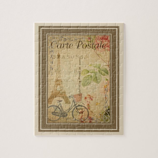 Parisian Vintage With Eiffel Tower Jigsaw Puzzle (Vertical)