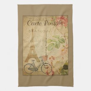 Parisian Vintage With Eiffel Tower Kitchen Towel