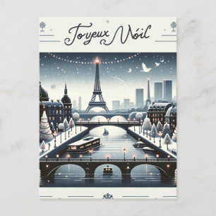 Parisian Winter Elegance, City of lights Postcard