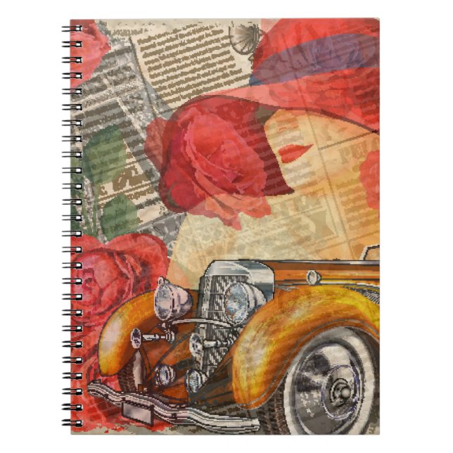 Parisian Woman: Eiffel Tower Retro. Notebook (Front)