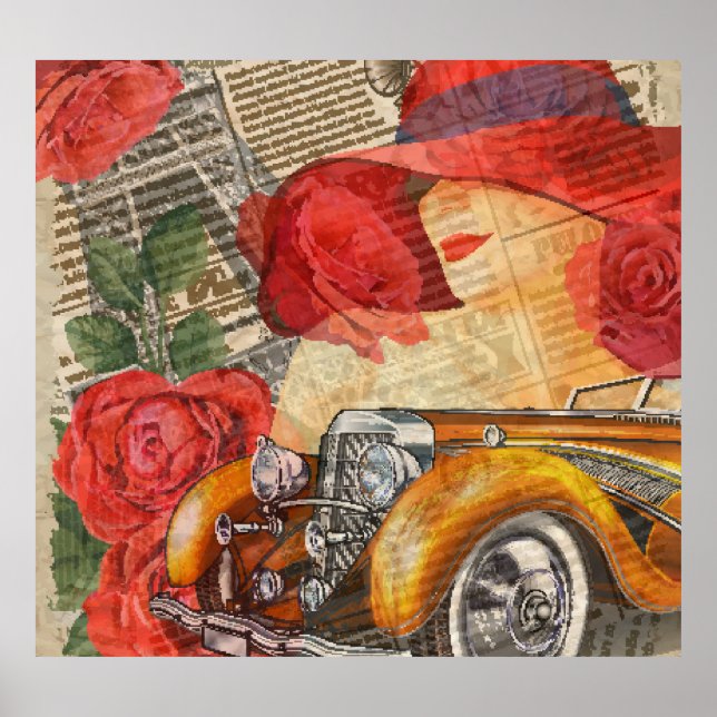 Parisian Woman: Eiffel Tower Retro. Poster (Front)