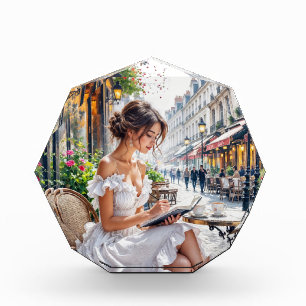 Parisian Women Elegance: Paris Café Street Vibes Photo Block