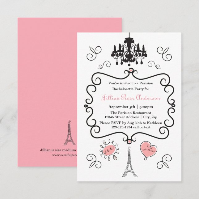 Parisien à thème - Invitation de la fête de 3x5Bac (Devant / Derrière)