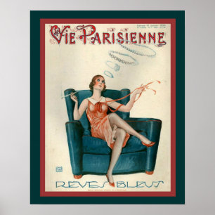 Parisienne Art Déco "anneaux fumés" 1929 Imprimer