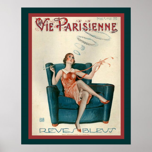Parisienne  Art Deco "Smoke Rings"  1929 Print (Front)