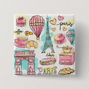 Paris's Stuff 2 Inch Square Button